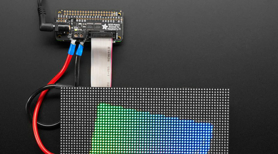 Connecting the RGB matrix bonnet to the Raspberry Pi