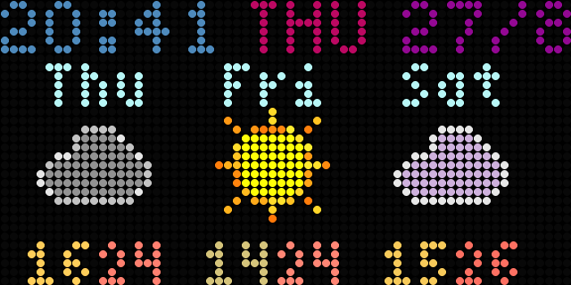 Idle screen - time, temperature, day and date