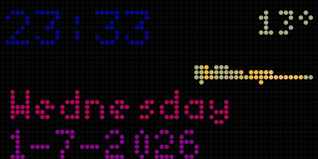 Idle screen - time, temperature, day and date